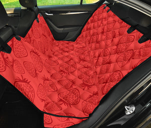 Strawberry Pattern Red Background Dog Car Seat Covers