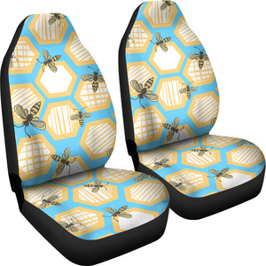 Bee Honeycomb Pattern Universal Fit Car Seat Covers