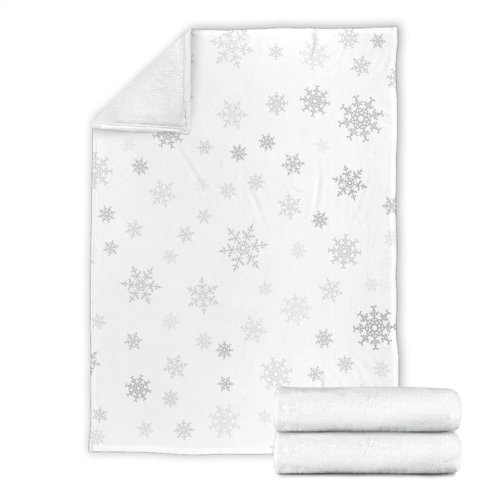 Snowflake Pattern White Background Premium Blanket