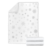 Snowflake Pattern White Background Premium Blanket