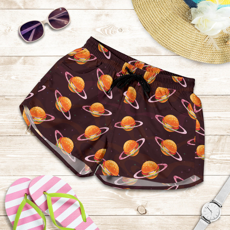 Hamburger Pattern Print Design 05 Women Shorts