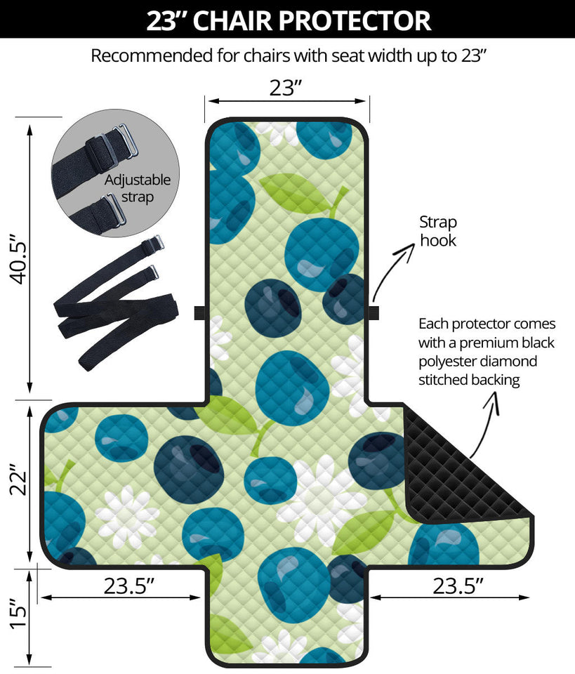 blueberry flower pattern Chair Cover Protector