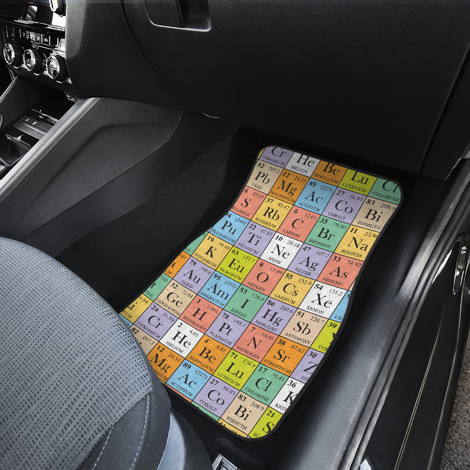 Chemistry Periodic Table Pattern Print Design 01 Front and Back Car Mats