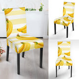Banana Pattern Blackground Dining Chair Slipcover