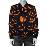 Halloween Pattern Pumpkin Background Women'S Bomber Jacket
