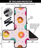 Donut pattern glaze pink background Recliner Cover Protector