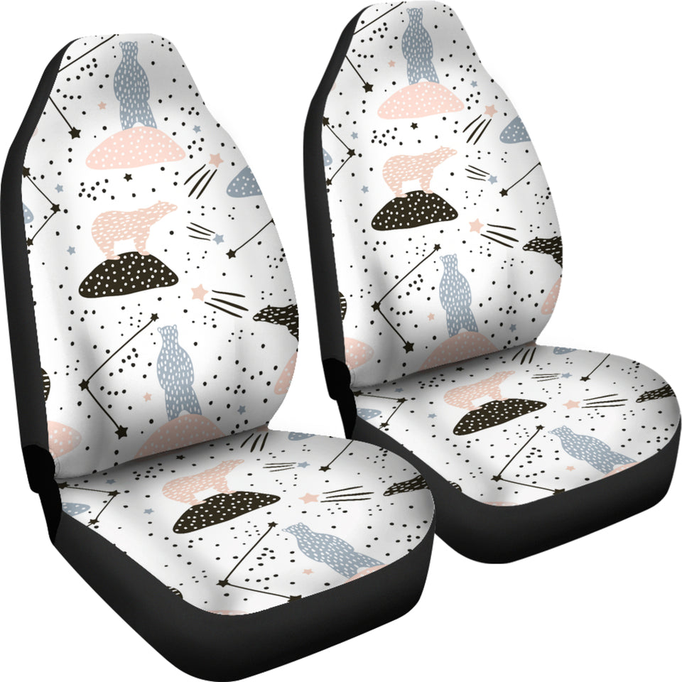 Polar Bears Star Poka Dot Pattern  Universal Fit Car Seat Covers