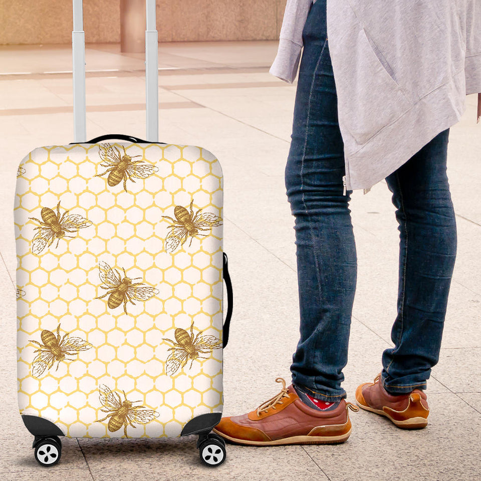 Bee Honeycomb Seamless Design Pattern Luggage Covers