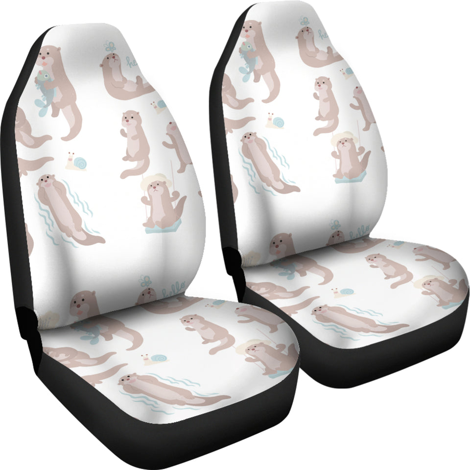 Cute Sea Otters Pattern Universal Fit Car Seat Covers