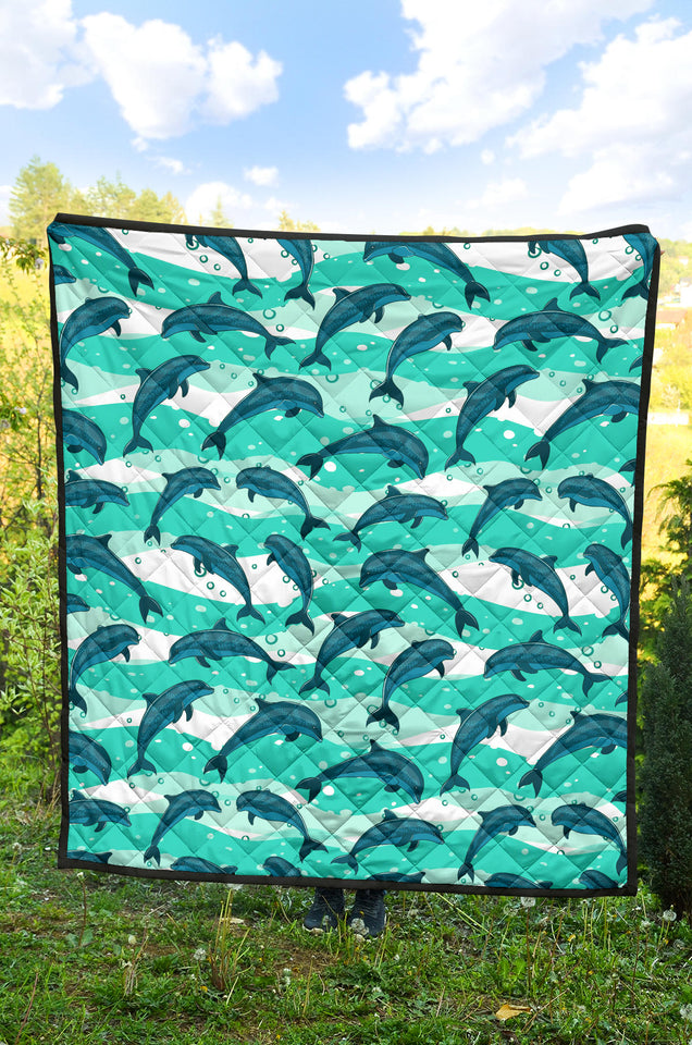 Dolphin Sea Pattern Premium Quilt