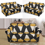 French Fries Dark Background Loveseat Couch Slipcover