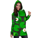 Frog Waterlily Pattern Women'S Hoodie Dress