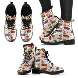 Corgi Christmas Pattern Leather Boots