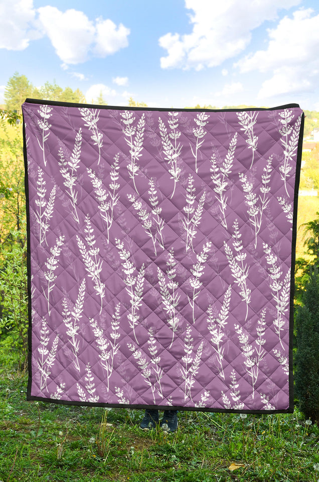 Lavender Flowers Purple Pattern Premium Quilt