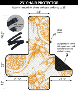 hand drawn orange fruit pattern Chair Cover Protector