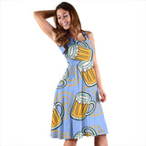 Beer Pattern Sleeveless Midi Dress