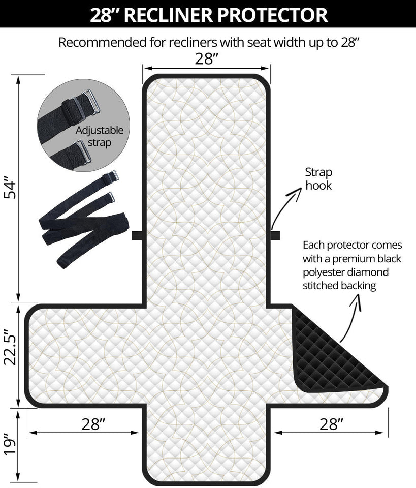 arabic white pattern Recliner Cover Protector