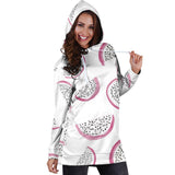 Dragon Fruit Pattern Women'S Hoodie Dress
