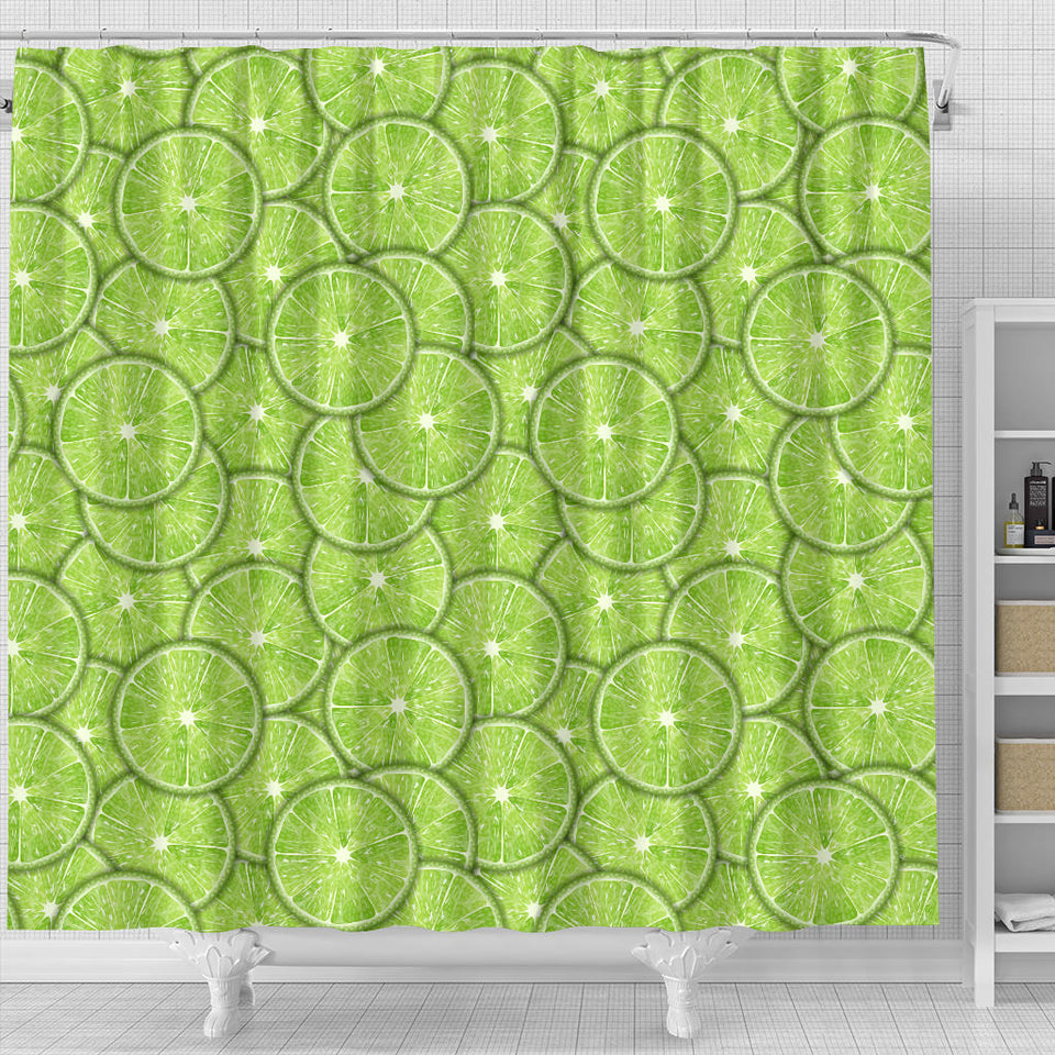 Slices Of Lime Pattern Shower Curtain Fulfilled In US