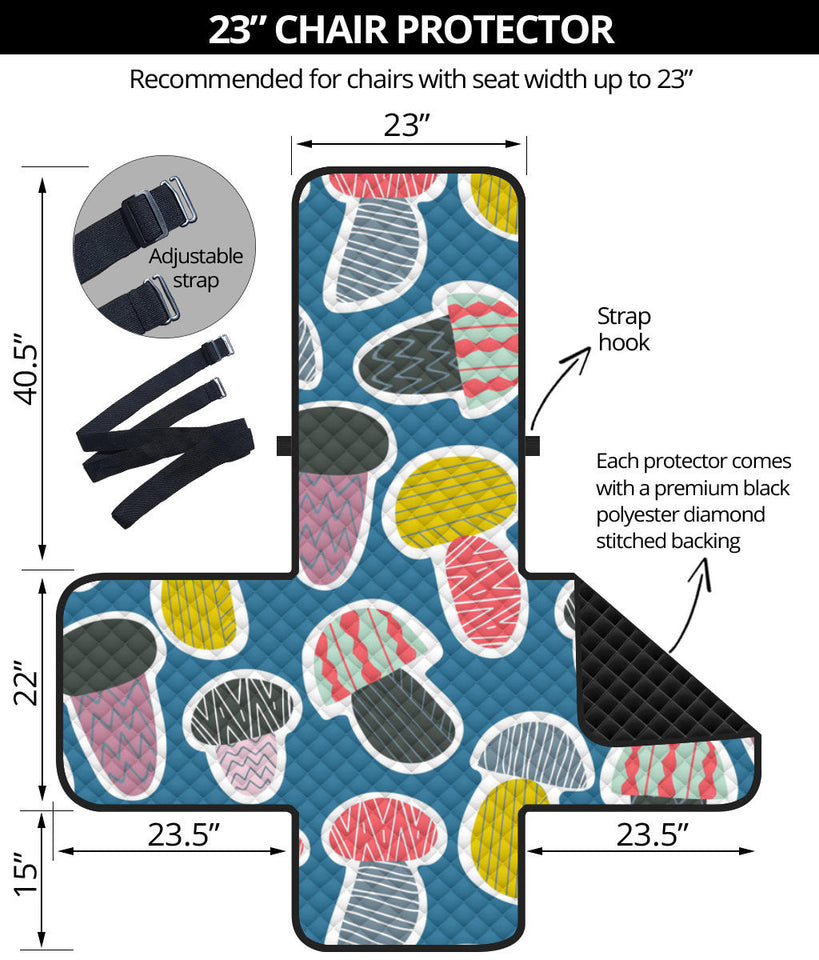 Colorful mushroom design pattern Chair Cover Protector