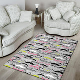 Mustache Beard Pattern Print Design 02 Area Rug