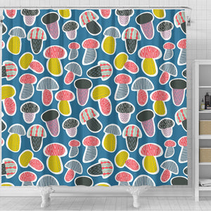 Colorful Mushroom Design Pattern Shower Curtain Fulfilled In US
