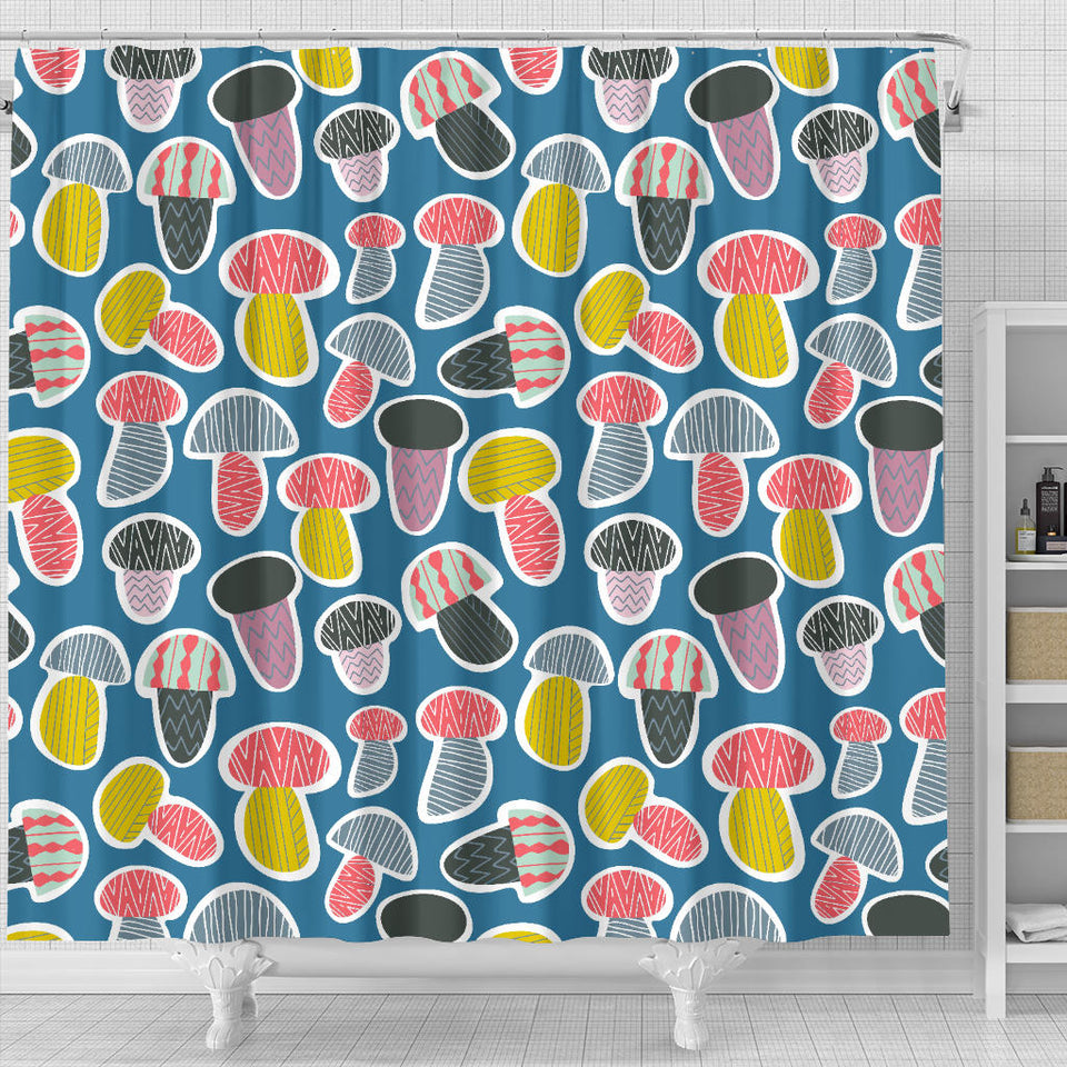 Colorful Mushroom Design Pattern Shower Curtain Fulfilled In US