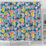 Colorful Mushroom Design Pattern Shower Curtain Fulfilled In US