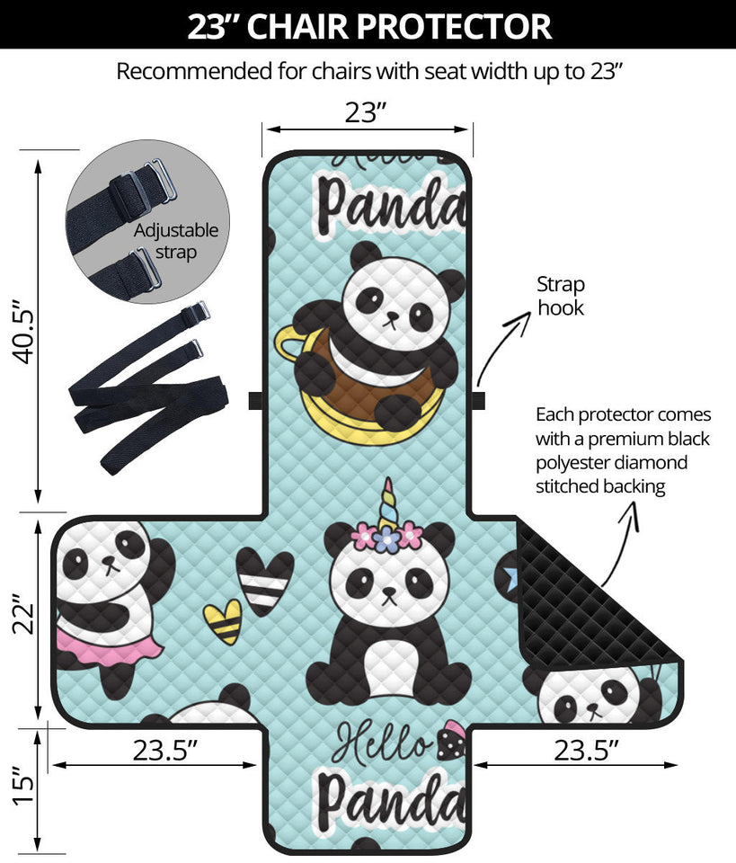 Cute baby panda pattern Chair Cover Protector