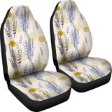 Lavender Modern Pattern Blackground Universal Fit Car Seat Covers