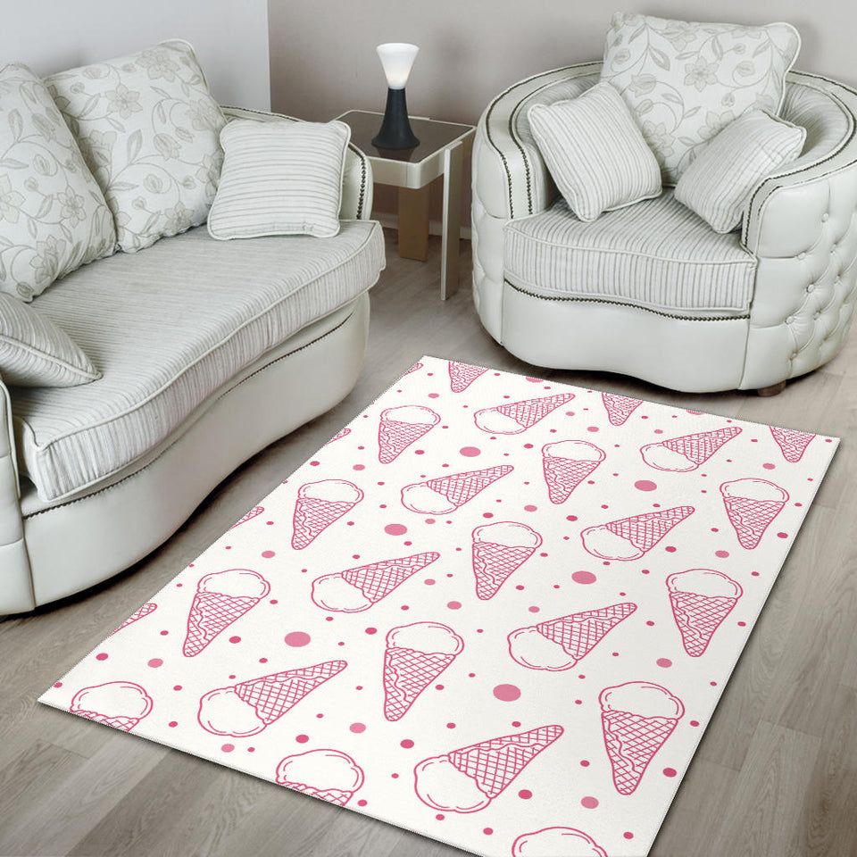 Hand Drawn Ice Cream Pattern Area Rug