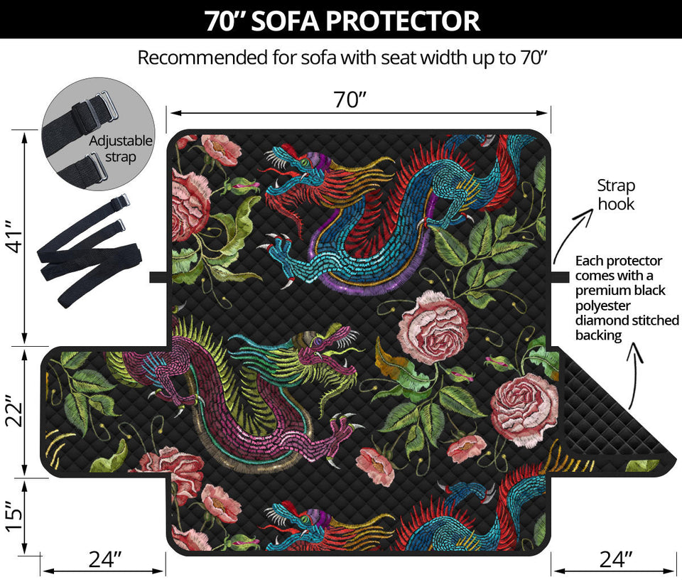 Dragons flower pattern Sofa Cover Protector