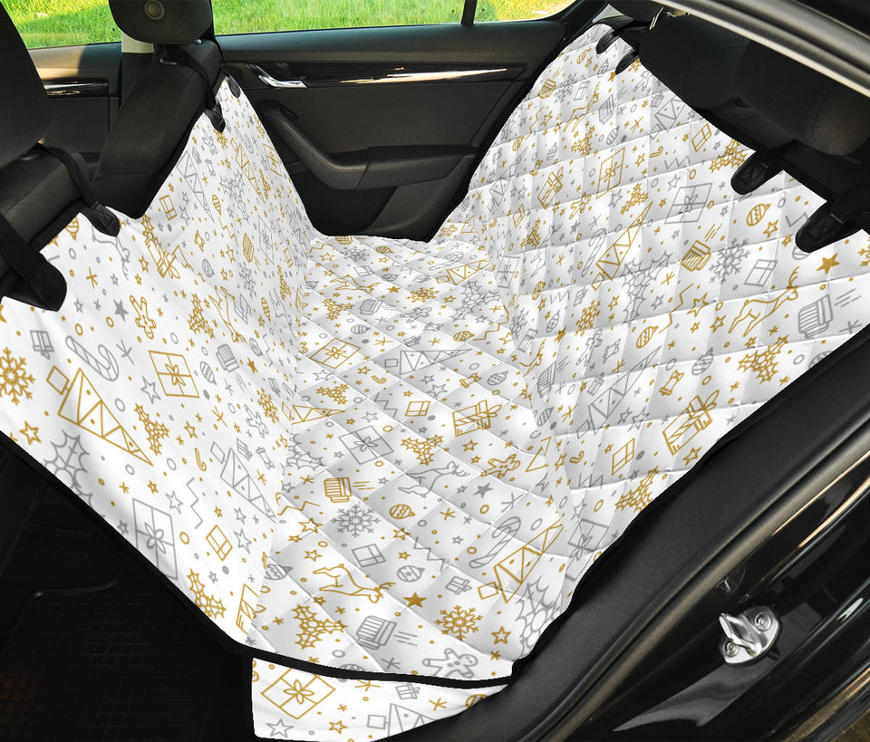Christmas Tree Christmas Element Silver Gold Pattern Dog Car Seat Covers