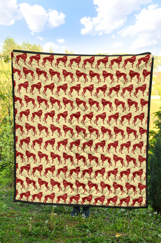 Greyhound Pattern Print Design 04 Premium Quilt