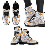 Cute Corgi Heart Star Bone Pattern Leather Boots