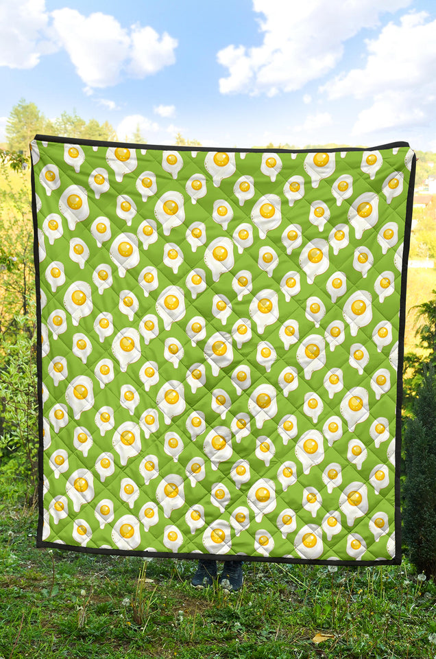 Fried Eggs Pattern Print Design 01 Premium Quilt