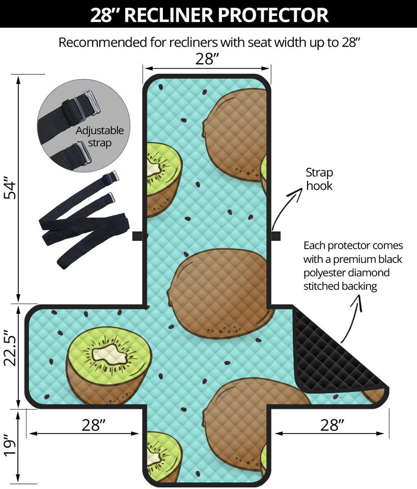 Kiwi blue background Recliner Cover Protector