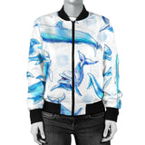 Watercolor Dolphin Pattern Women'S Bomber Jacket