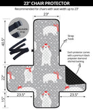 Cute polar bear christmas snow pattern Chair Cover Protector