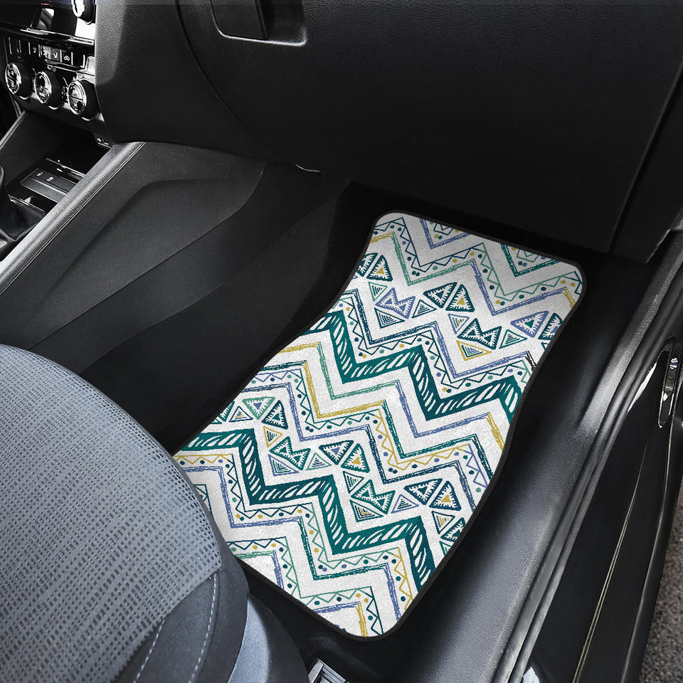 Zigzag  Chevron Paint Design Pattern Front And Back Car Mats