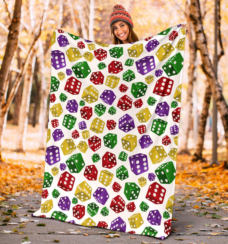 Dice Pattern Print Design 03 Premium Blanket