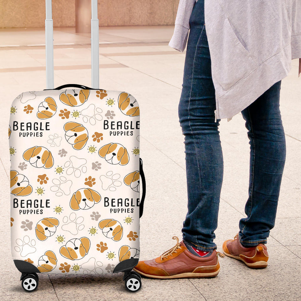 Cute Beagle Dog Pattern Background Luggage Covers