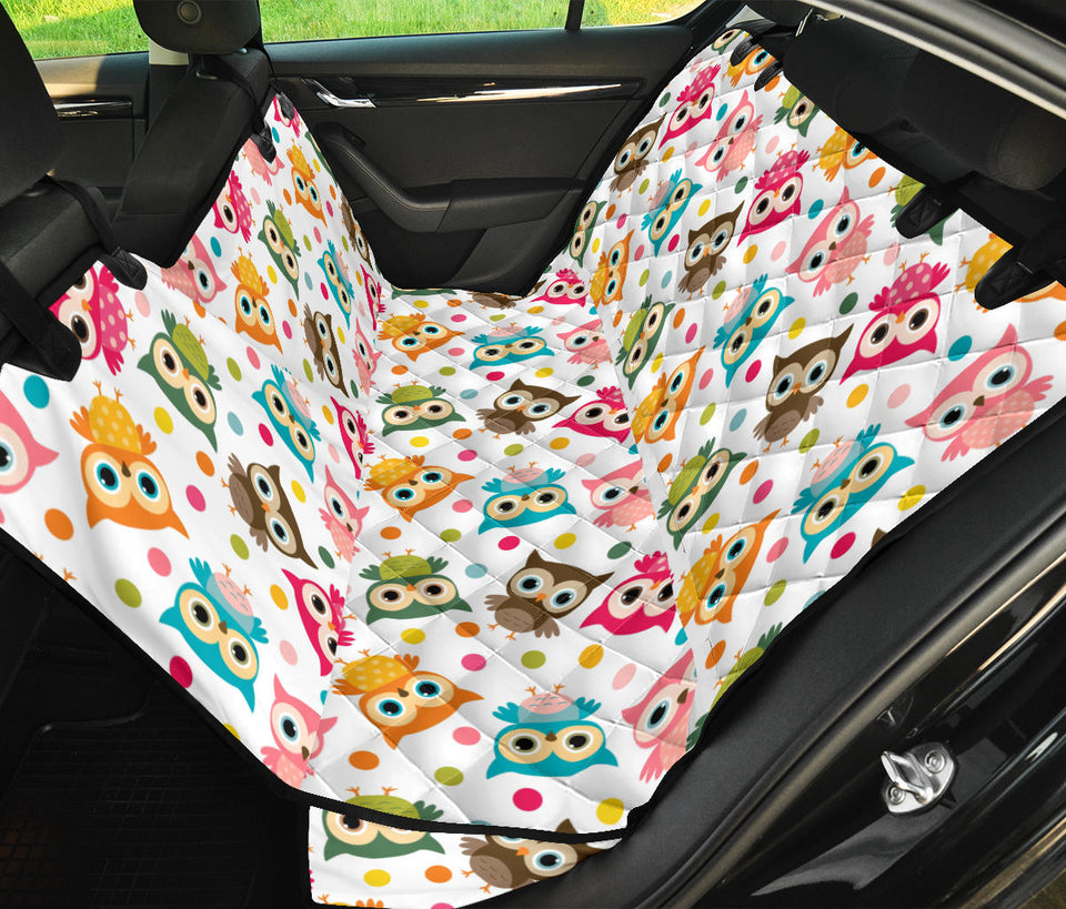 Color Cute Owl Pattern Dog Car Seat Covers
