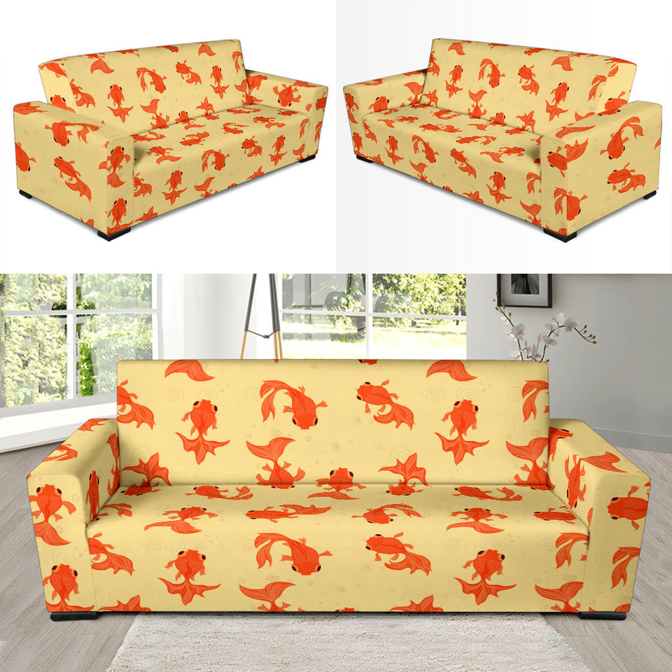 Goldfish Pattern Print Design 02 Sofa Slipcover