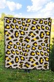 Gray Leopard Print Pattern Premium Quilt