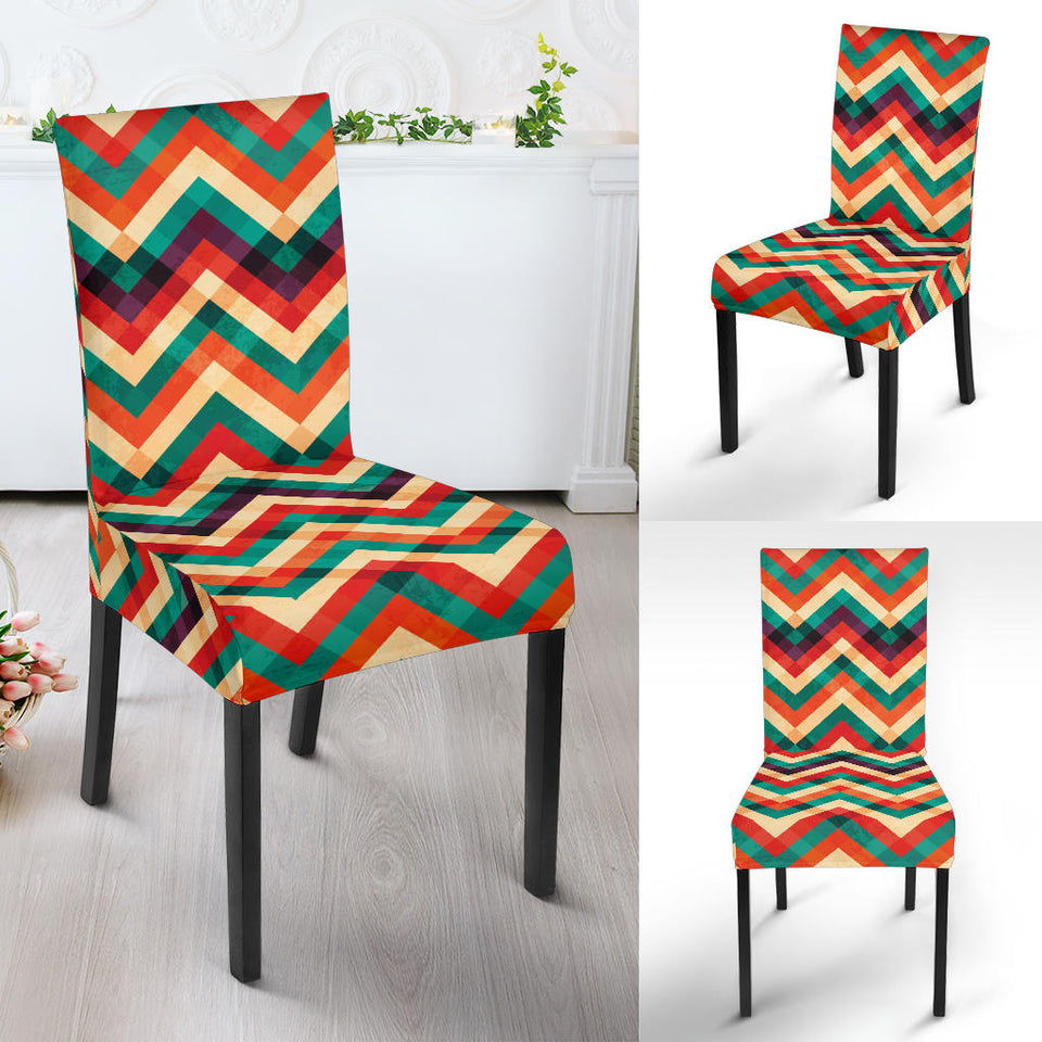 Zigzag  Chevron Colorful Pattern Dining Chair Slipcover