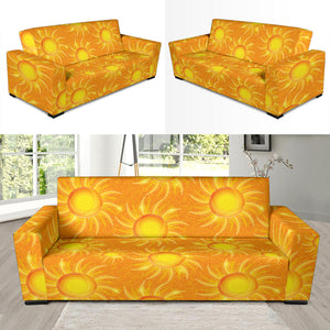 Sun Orange Background Sofa Slipcover