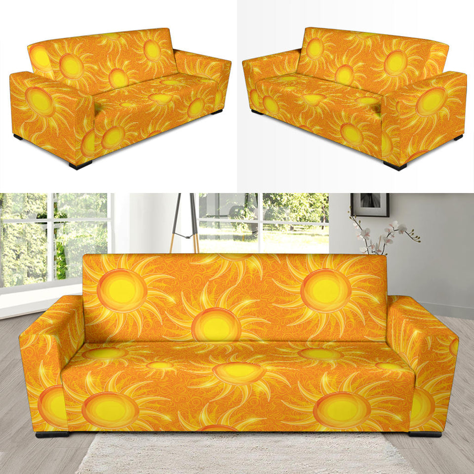 Sun Orange Background Sofa Slipcover