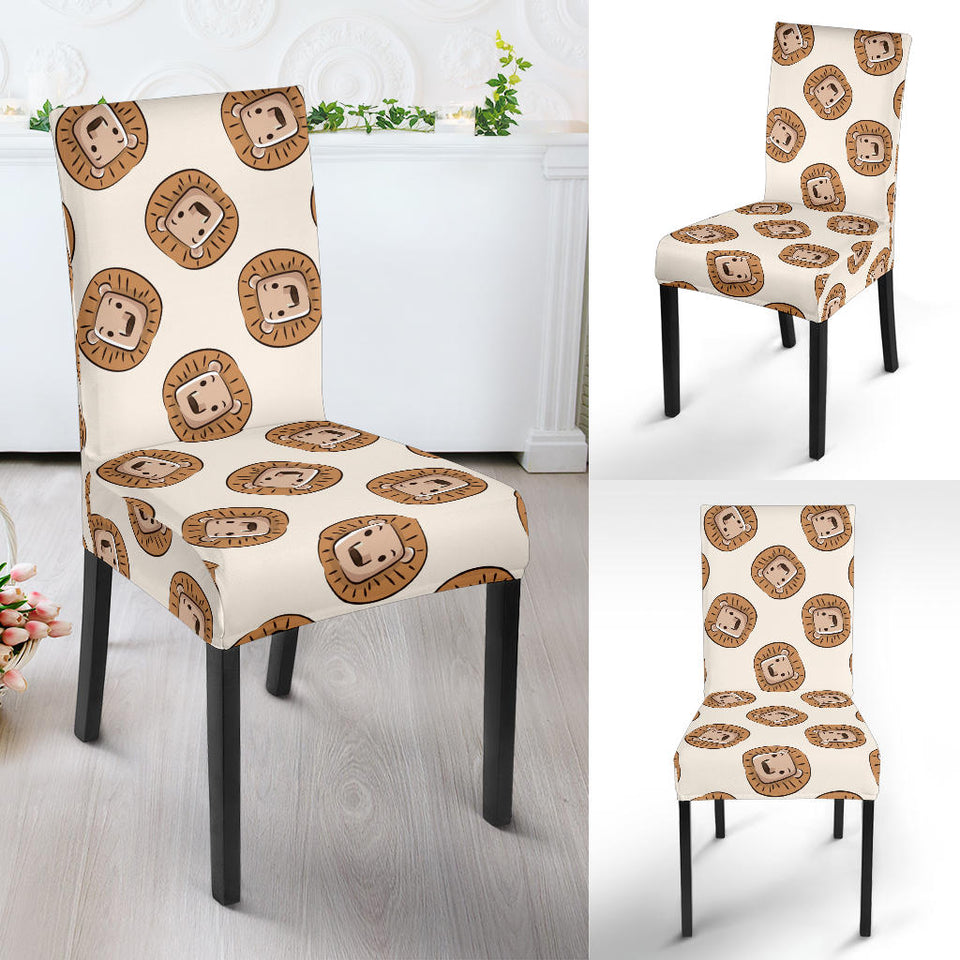 Lion Pattern Print Design 01 Dining Chair Slipcover