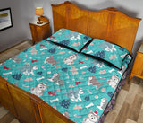Christmas cute siberian husky puppie pattern Quilt Bed Set